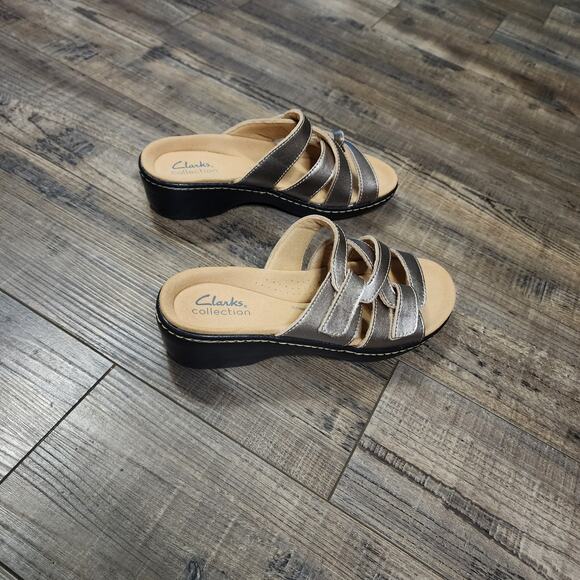 New in box Clark Merliah Karli Women's sandals metallic size 6.5 - Picture 5 of 10